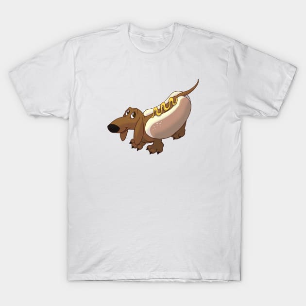 Dachshund in Hot Dog Costume T-Shirt by LobitoWorks